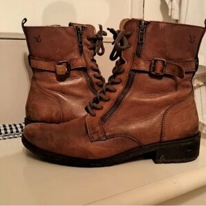 Vintage Brown Leather Ankle Boots